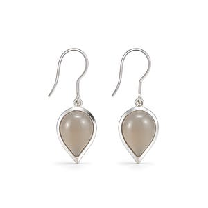 Pendientes de plata con gema de ónix gris: 4,71 g, plata de ley 925 natural, pendientes colgantes con engaste de gancho de 3,8 cm (1,5 pulgadas).