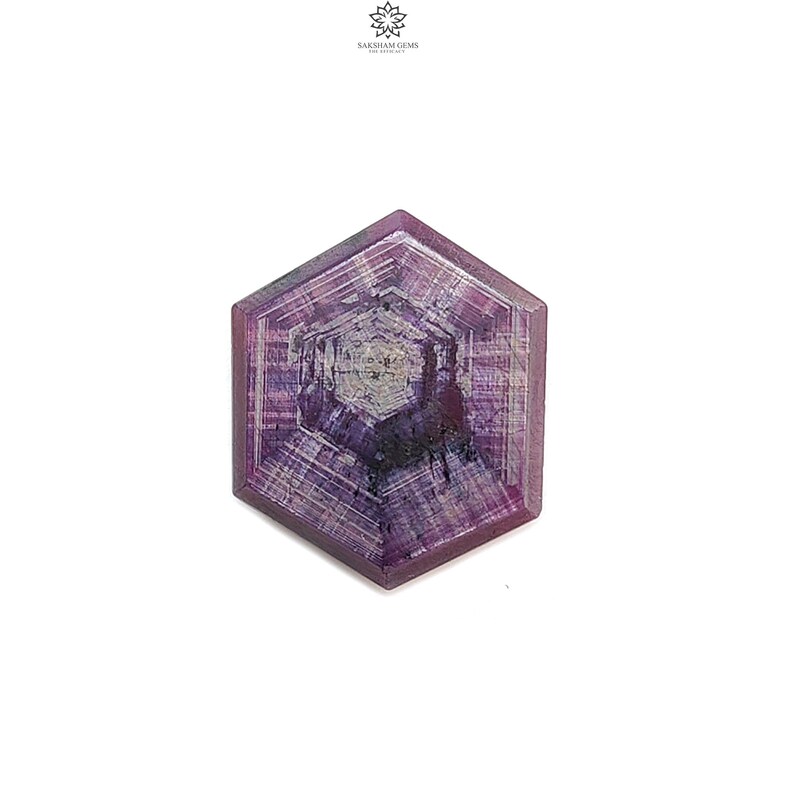 Ruby Trapiche Hexagon Flat Slice