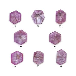 Ruby Trapiche Gemstone Flat Slices : Natural Untreated Unheated Rare Dimensional Rosemary Ruby Trapiche Hexagon Shape