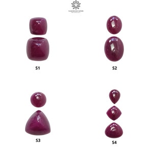 Cabujón de rubí: rubí rojo natural sin tratar, multiforma, juego de 2 y 3 piezas