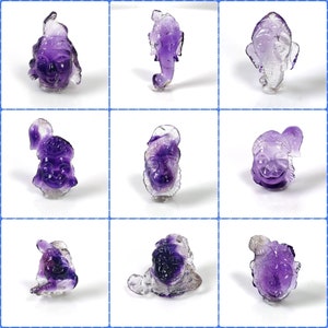Purple AMETHYST Gemstone Carving : Natural Untreated Unheated Amethyst Hand Carved HINDU DEITIES 1pc