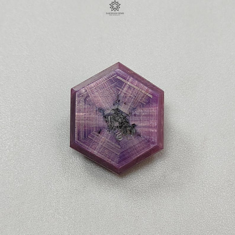 Ruby Gemstone Trapiche Flat Slice