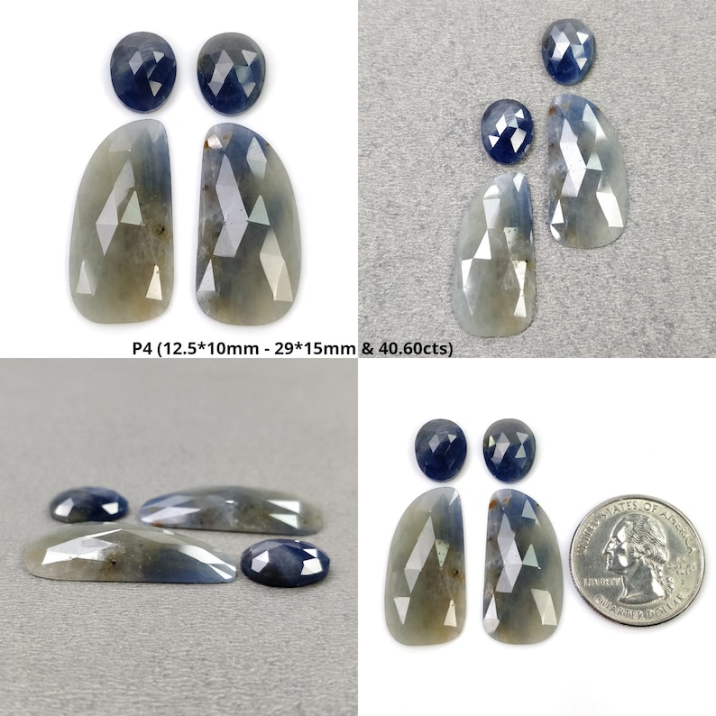 Multi Sapphire Gemstone Rose Cut Slices: Natural Untreated Unheated ...