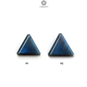 Rainbow Flashing Labradorite Gemstone Fancy Cut : Natural Untreated Unheated Blue Labradorite Both Side Faceted Triangle Shape 1pc