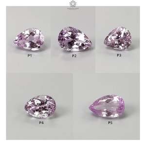 KUNZITE Gemstone Normal Cut : Natural Untreated Unheated Purple Kunzite Pear Shape