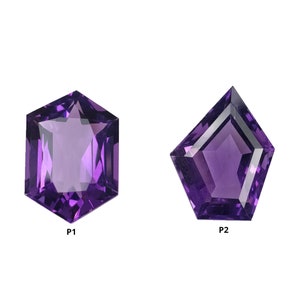 Amethyst Gemstone Faceted Cut: Natural Untreated Purple Amethyst Quartz Hexagon Fancy Shape 1pc