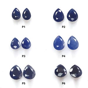 Blue Sapphire Pears Faceted Cut: Natural Untreated Unheated Sapphire Pear Shape Pair For Jewelry