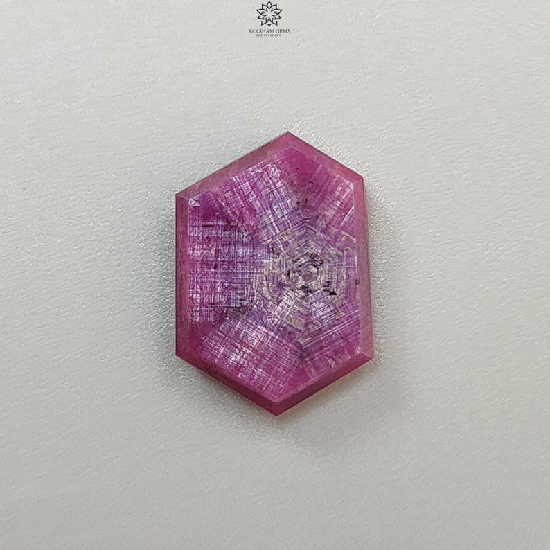 Ruby Gemstone Trapiche Flat Slice