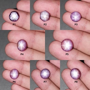 Star Sapphire Gemstone Cabochon : 6cts - 11cts Natural Untreated African Pink Sapphire 6Ray Star Round & Oval Shape Set
