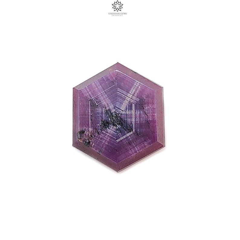 ruby trapiche hexagon flat slice gemstone