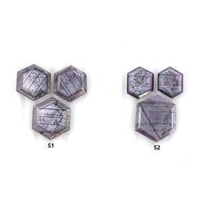 Sapphire Gemstone Normal Cut : Natural Untreated Raspberry Pink Sapphire Hexagon Shape 3pcs Sets