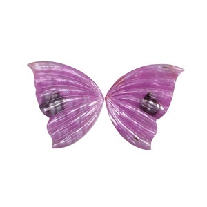 Raspberry Sheen Sapphire Gemstone Carving : 29.45cts Natural Untreated Pink Sapphire Hand Carved BUTTERFLY 25*17mm Pair