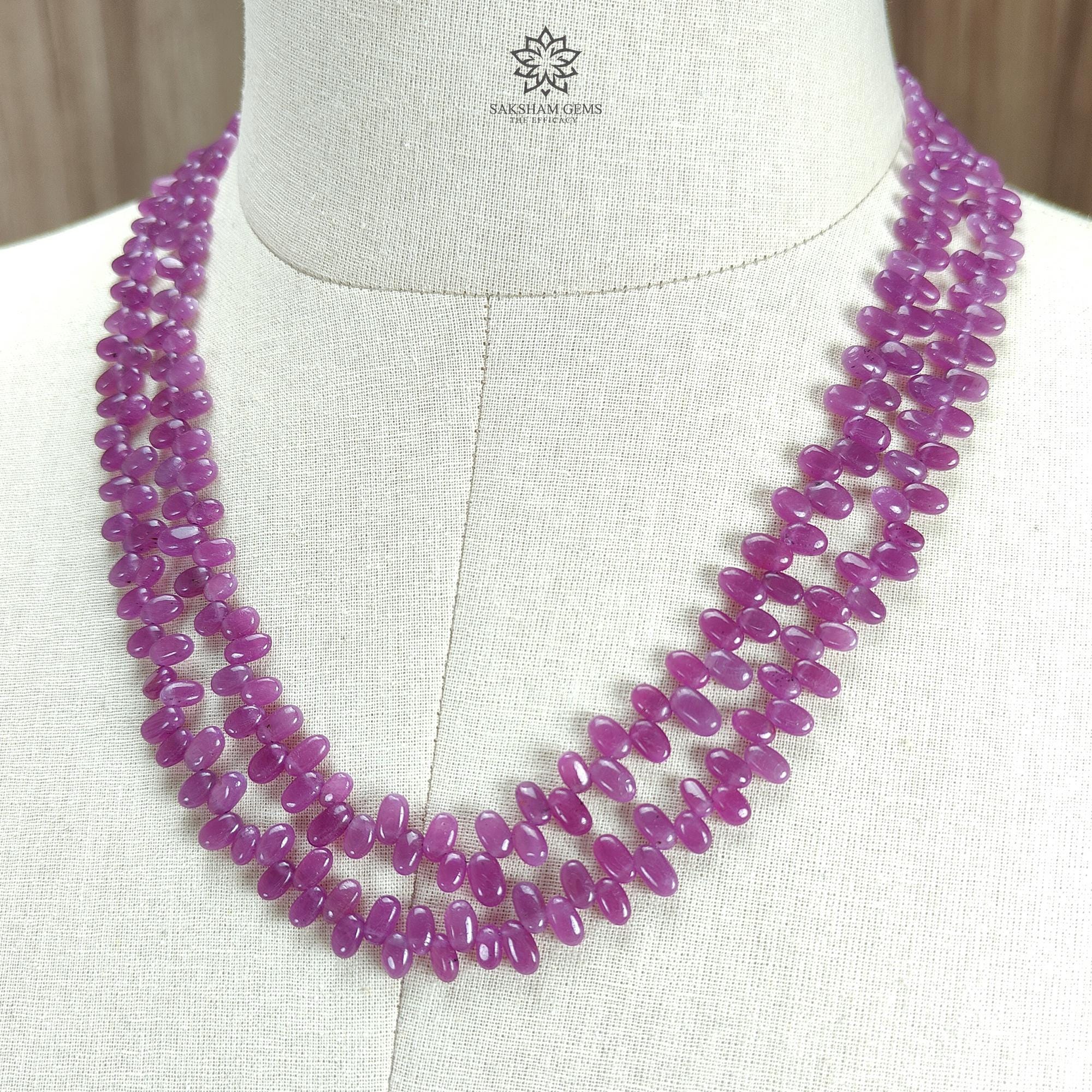 Ruby Beads Necklace : 345.40cts Natural Untreated Ruby