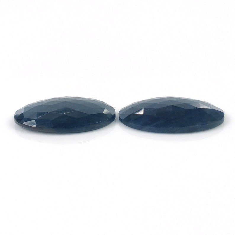 45.00cts Natural Untreated Unheated Sapphire Oval Shape 26*18mm Pair BLUE SAPPHIRE Gemstone Rose Cut