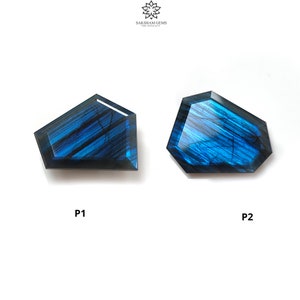 Labradorite Blue Flash Faceted Cut Fancy Shape Gemstone - Unique Healing Stone for Jewelry Making