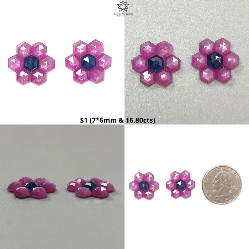 Blue Raspberry Stone Sapphire Gemstone Step Cut: Natural Untreated Blue & Raspberry Pink ...