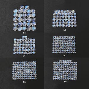Rainbow Moonstone Gemstone Cabochon: Natural Untreated Round Shape 3mm - 5mm Lots