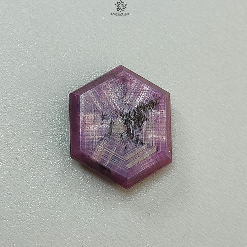 Ruby Gemstone Trapiche Flat Slice