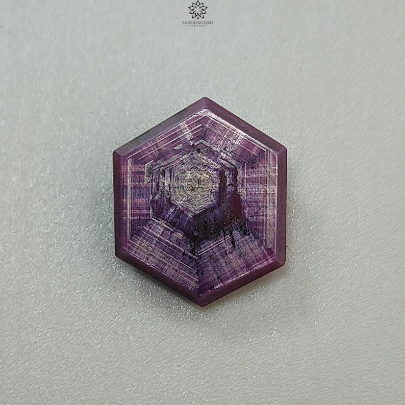 Ruby Gemstone Trapiche Flat Slice