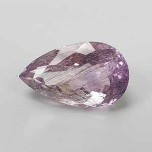 Purple Rutile Amethyst Quartz Gemstone Faceted Cut: 19.38cts Natural Untreated Amethyst Pear Shape 23*14mm