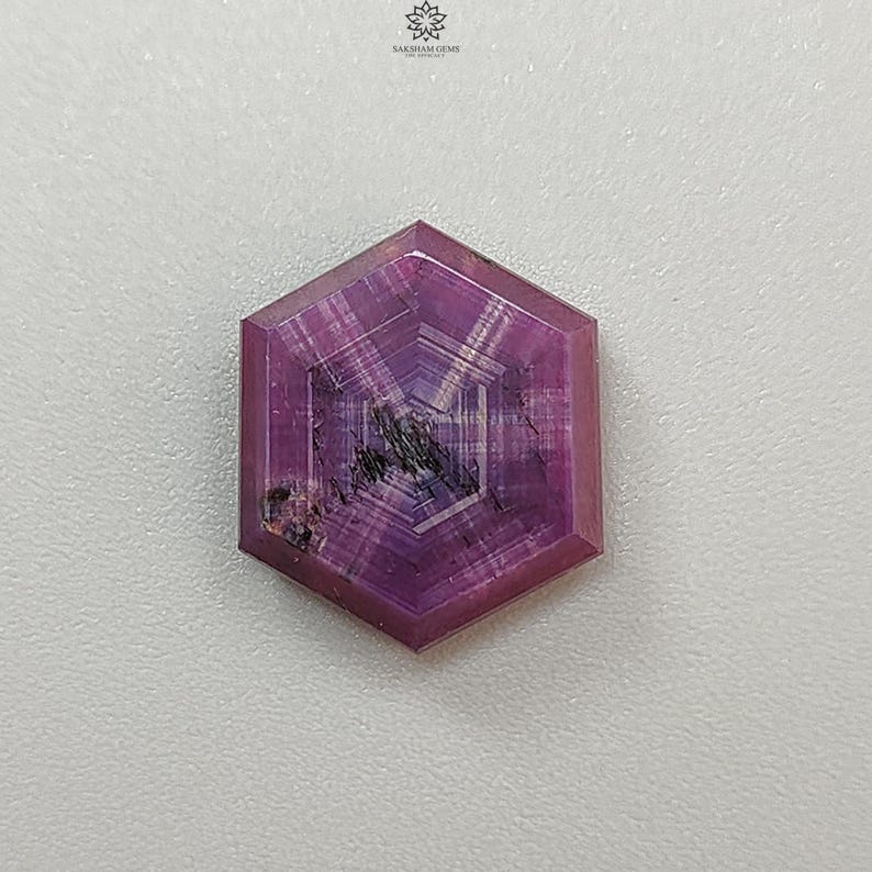 Ruby Gemstone Trapiche Flat Slice