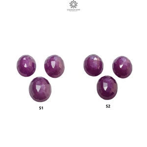 May include: Five purple gemstones, likely rubies, arranged in two groups. The groups are labelled "S1" and "S2".