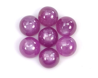 Ruby Sheen Gemstone Cabochon : 5.60cts Natural Untreated Unheated Ruby Round Shape 5mm 7pcs