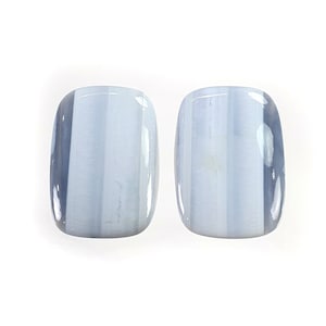 Blue OPAL Gemstone Cabochon : 27.50cts Natural Color Enhanced Bi-color Opal Cushion Shape 28*20mm Pair