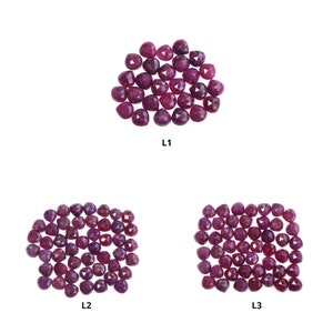 Pedra preciosa RUBI vermelha lapidada em formato de rosa: lotes de rubis naturais não tratados e não aquecidos em formato de coração