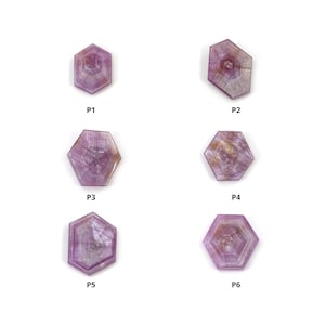 Sapphire Gemstone Flat Slices Trapiche : Natural Untreated Rare Dimensional Rosemary Pink Sapphire Trapiche Hexagon Shape 1pc