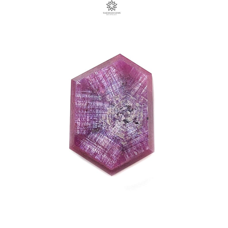 ruby trapiche flat slice hexagon