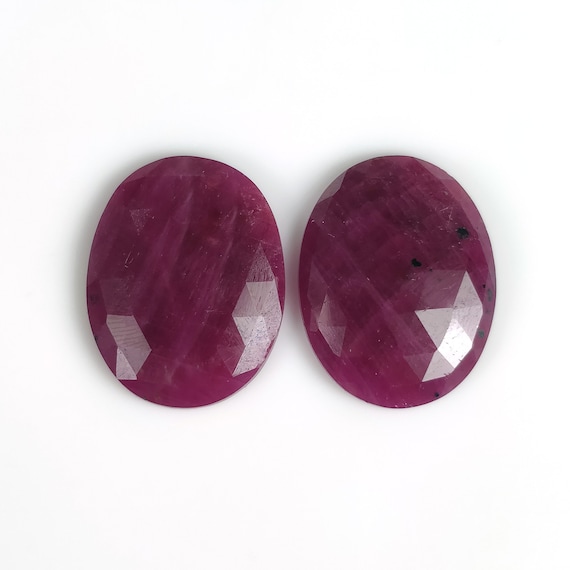 11.00cts Natural Untreated Unheated Ruby Gemstone Oval Shape Emerald Cut 10*8mm 12*9mm 3pcs For Jewelry PURPLISH RED RUBY Gemstone Cut