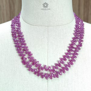 Ruby Beads Necklace : 345.40cts Natural Untreated Ruby Gemstone Plain 925 Sterling Silver Oval Shape 19&quot; - 21&quot; Necklace
