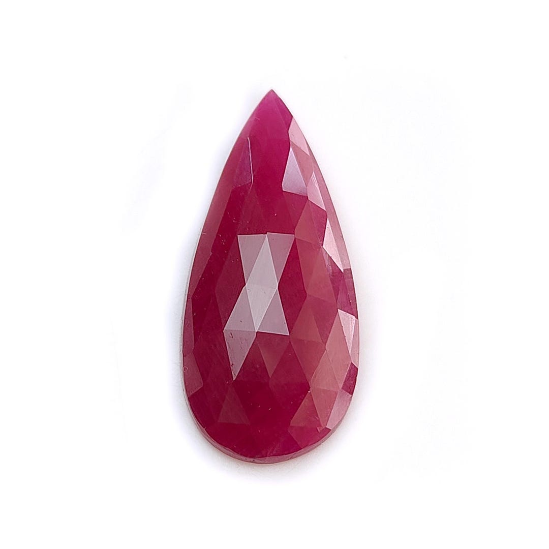 Ruby Gemstone Rose Cut Slices: 11.65cts Natural Untreated Ruby Pear ...