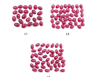 May include: Three groups of oval-shaped, red gemstones. Each group is labeled L1, L2, and L3.