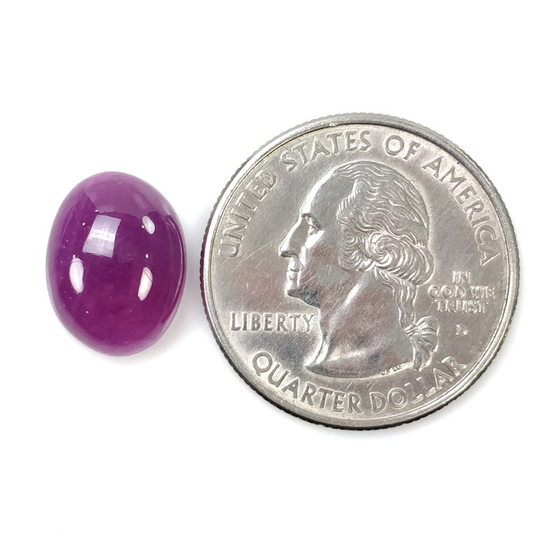 PURPLE RUBY Gemstone Cabochon : 9.20cts Natural Untreated Unheated Ruby Oval Shape Cabochon 1410.5mm image 3