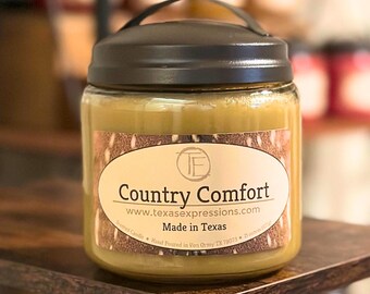 Country Comfort Candle | Fall Candle | Made in Texas | Rustic | Funny Gift | Cowboy Cowgirl Gift for Him Gift for Her