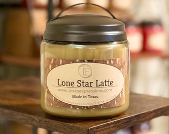 Lone Star Latte Candle | Unique Candle | Made in Texas | Rustic | Funny Gift | Cowboy Cowgirl Gift for Him Gift for Her