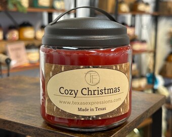 Cozy Christmas Candle | Unique Candle | Made in Texas | Rustic | Funny Gift | Christmas Decor Scented Candle