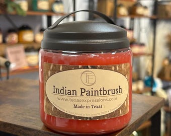 Indian Paintbrush | Unique Candle | Wildflower Candle | Made in Texas | Rustic | Funny Gift | Cowboy Cowgirl Gift for Him Gift for Her