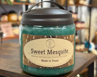 Sweet Mesquite Candle | Unique Candle | Made in Texas | Rustic | Funny Gift | Cowboy Cowgirl Gift for Him Gift for Her