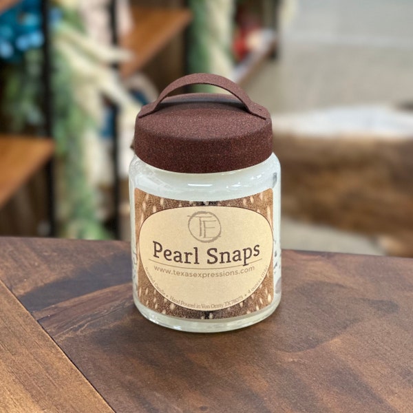 Pearl Snaps Candle | Unique Candle | Made in Texas | Rustic | Funny Gift | Cowboy Cowgirl Gift for Him Gift for Her