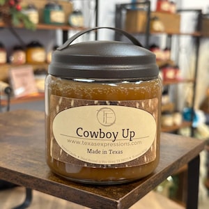 Cowboy Up Candle | Unique Candle | Made in Texas | Rustic | Funny Gift | Cowboy Cowgirl Gift for Him Gift for Her