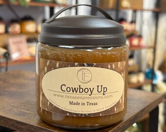 Cowboy Up Candle | Unique Candle | Made in Texas | Rustic | Funny Gift | Cowboy Cowgirl Gift for Him Gift for Her