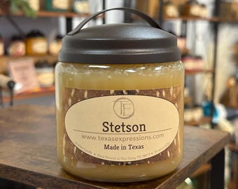 Stetson CandleUnique Candle | Made in Texas | Rustic | Funny Gift | Cowboy Cowgirl Gift for Him Gift for Her