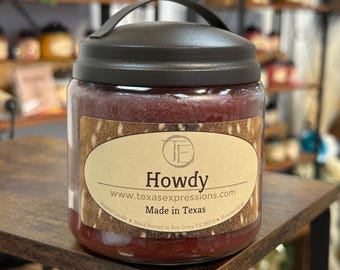 Howdy Candle | Unique Candle | Made in Texas | Rustic | Funny Gift | Cowboy Cowgirl Gift for Him Gift for Her