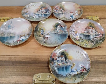 Franklin Mint Collector Plate Fishing Friends SET of 6