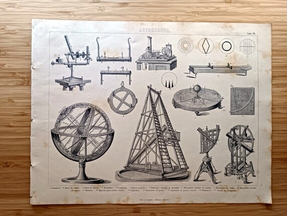 1880 Antique Astronomical Instruments Engraving, Vintage Astronomy  Scientific Apparatus Print, Photometer Planetarium Telescope - Etsy