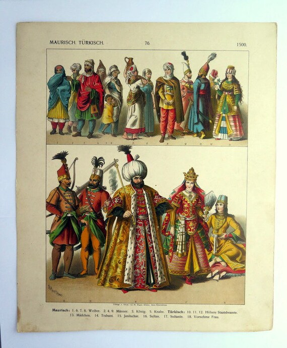 fashion Design people Pope culture  art engraving. 1906  antique Italian clothes dress print Color lithograph of Ancient History  Costumes