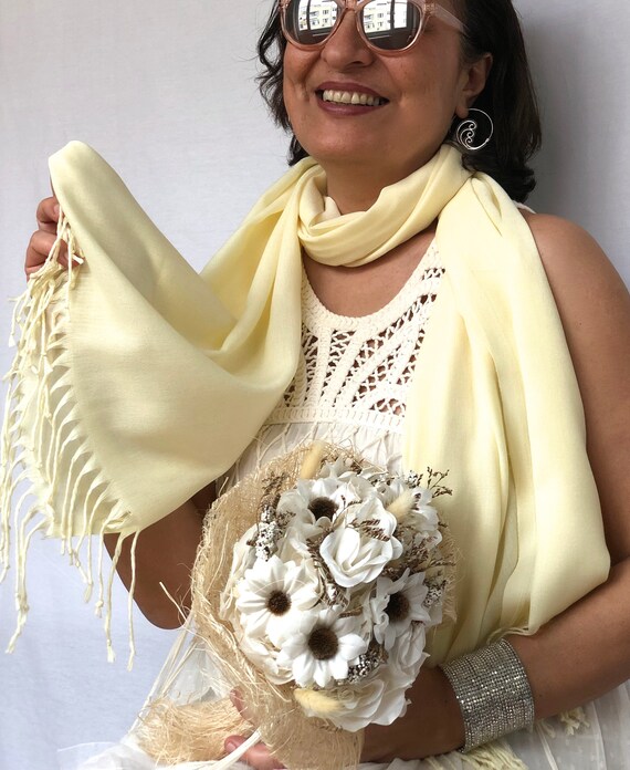 Light Yellow Shawl Light Yellow Wedding Shawl Translucent Etsy